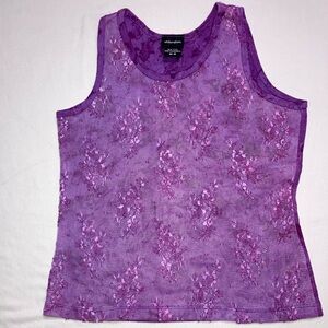 🆕 Purple Lace Tank Top Girl’s 8 Tie Dye Sleeveless Shirt Summer Classic Preppy